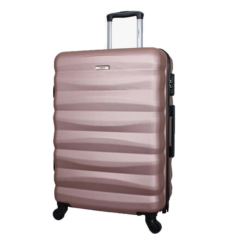 Conjunto De Malas Abs Yins 21089 Cadeado Embutido Rodas 360º 2pcs P-M Rosê - 4