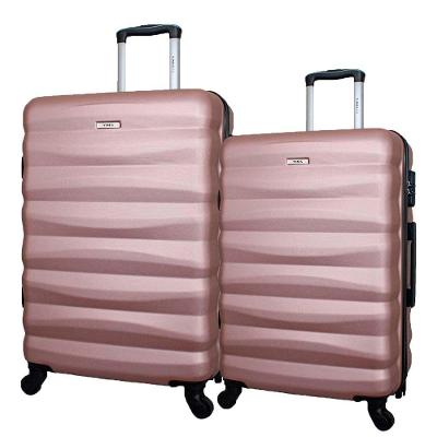 Conjunto de Malas para Viagem P e m Abs Cadeado Integrado Rodas 360º 21089 Rosê Yin's
