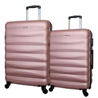 Conjunto De Malas Abs Yins 21089 Cadeado Embutido Rodas 360º 2pcs P-M Rosê - 1