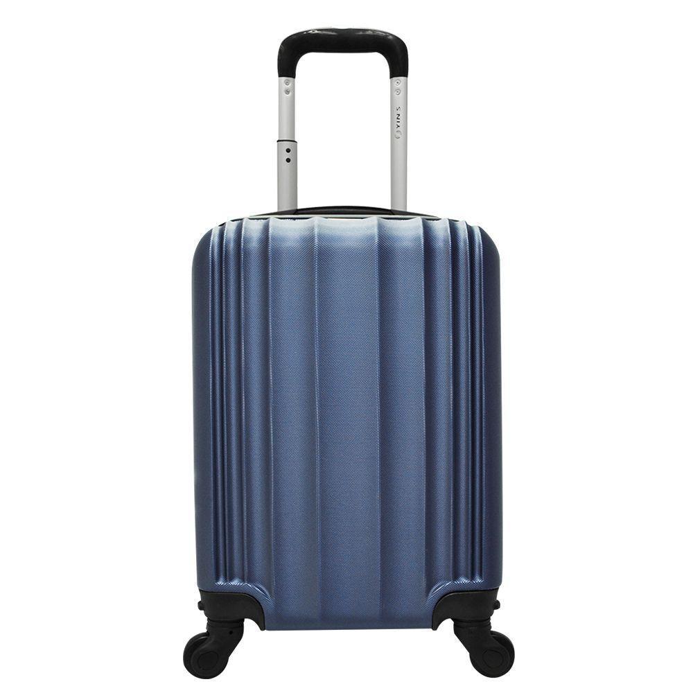 Mala De Bordo Pequena Em Abs Yins 21023 Cadeado Integrado Rodas Giro 360º Azul Pp - 1