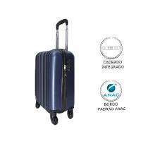 Mala De Bordo Pequena Em Abs Yins 21023 Cadeado Integrado Rodas Giro 360º Azul Pp - 5