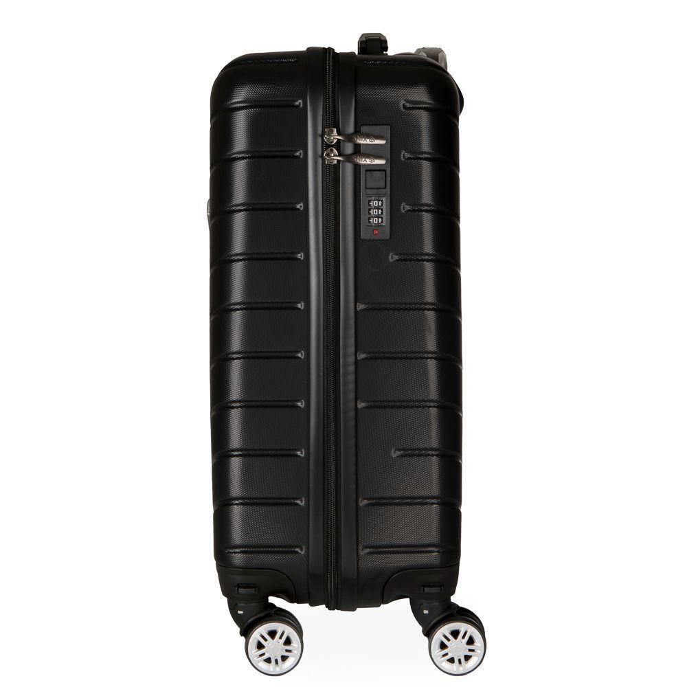 Mala De Bordo Pequena Em Abs Yins Ys21158 Cadeado Integrado Rodas Duplas Giro 360º Preto P - 3