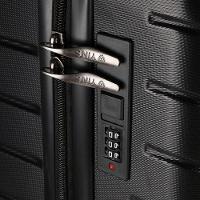 Mala De Bordo Pequena Em Abs Yins Ys21158 Cadeado Integrado Rodas Duplas Giro 360º Preto P - 6