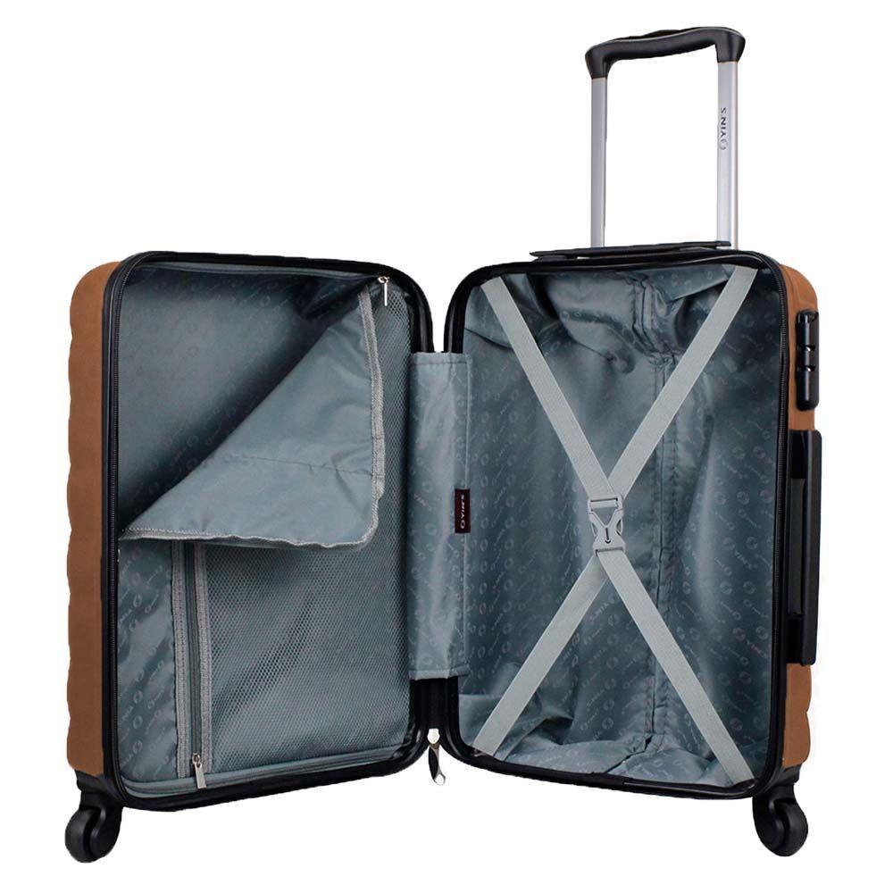 Mala De Viagem Media Em Abs Yins 21089 Cadeado Integrado Rodas Giro 360 Cobre M - 3