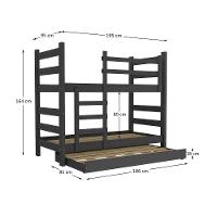 Treliche Madeira Maciça - Vira 2 Camas - Com Colchões Inclusos Dubai Multimóveis Cr35107 Preto Preto - 4