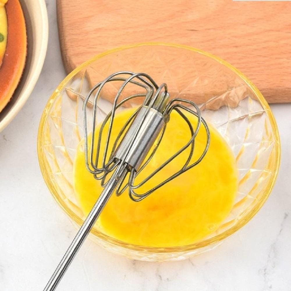 Batedor Automático Giratório Em Inox – Mixer Manual De Ovos E Massas Para Omeletes, Cremes E Bebidas - 5