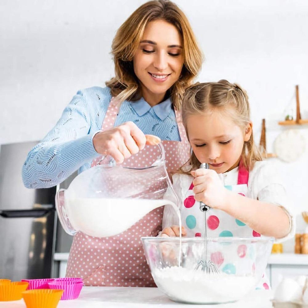 Batedor Automático Giratório Em Inox – Mixer Manual De Ovos E Massas Para Omeletes, Cremes E Bebidas - 8