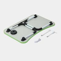 Mesa Portátil Dobrável Multiuso Com Suporte, Usb, Ventilador E Luminária Led ? 60x40cm - Verde - 3