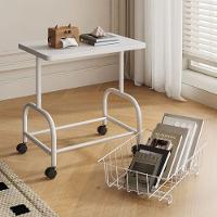 Mesa Lateral Multiuso Com Rodinhas - Carrinho Auxiliar Compacto Para Sala, Quarto E Escritório (branca)