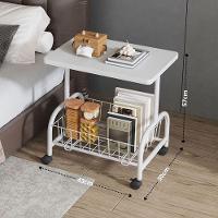 Mesa Lateral Multiuso Com Rodinhas - Carrinho Auxiliar Compacto Para Sala, Quarto E Escritório (branca) - 7