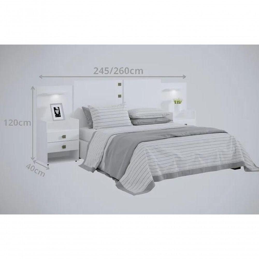 Cabeceira Casal/queen Rubi 100%mdf Branco - D Doro - 2
