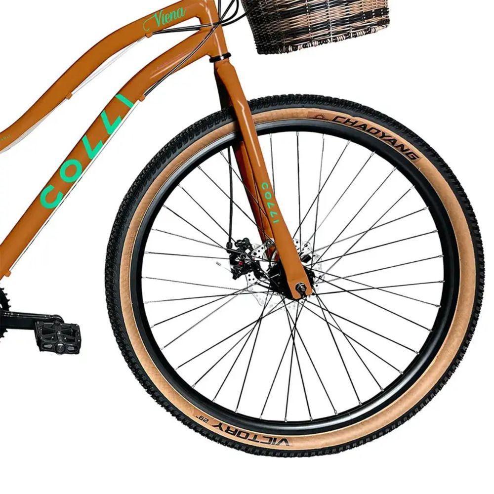 Bicicleta Colli Viena A.29 F.disco 21v Com Cesto 610c-38d Bronze - 2