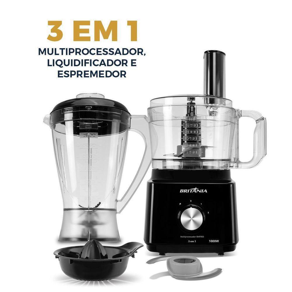 Multiprocessador Britânia 3 Em 1 Lâminas Inox BMP900C 220V - 2