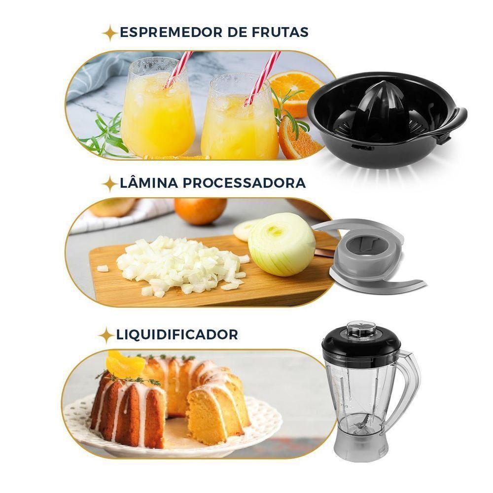 Multiprocessador Britânia 3 Em 1 Lâminas Inox BMP900C 220V - 5