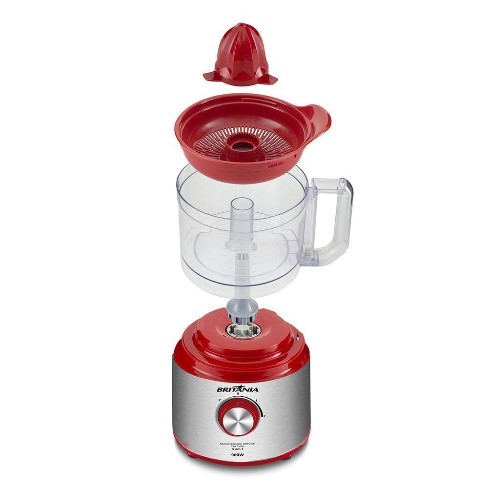 Multiprocessador Britânia 5 Em 1 Inox 900W  Turbo 220V - 4