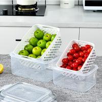 Kit 3 Potes Herméticos Com Cesto De Drenagem - Acrílico Reforçado Multiuso Para Geladeira, Freezer E Micro-ondas