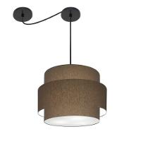 Lustre Sala De Jantar Com Desvio Vivare Md-4398 Cúpula Em Tecido 45cm Cáqui 127/220v - 1