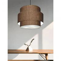 Lustre Sala De Jantar Com Desvio Vivare Md-4400 Cúpula Em Tecido 55cm Café 127/220v - 5