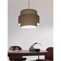 Lustre Sala De Jantar Com Desvio Vivare Md-4400 Cúpula Em Tecido 55cm Cáqui 127/220v - 8