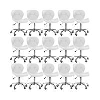 Kit 15 Cadeiras Office Eiffel Slim Com Base Giratória E Ajustável Branco - 1
