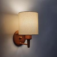 Kit-2 Arandela Cilíndrica Md-2009 Base Cobre Cúpula Em Tecido 14x15cm Algodão Crú - Bivolt - 3