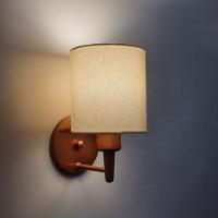 Arandela Cilíndrica Md-2009 Base Cobre Cúpula Em Tecido 14x15cm Algodão Crú - Bivolt