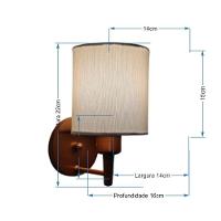 Arandela Cilíndrica Md-2009 Base Cobre Cúpula Em Tecido 14x15cm Branca - Bivolt - 3