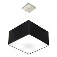 Lustre Pendente Quadrado Vivare Md-4197 Cúpula Em Tecido 25/45x45cm - Bivolt Preto 127/220v - 3