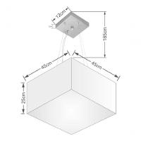 Lustre Pendente Quadrado Vivare Md-4197 Cúpula Em Tecido 25/45x45cm - Bivolt Preto 127/220v - 4