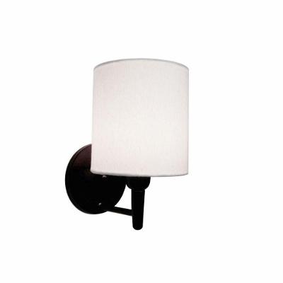 Arandela Cilíndrica Vivare Md-2009 Base Preto Cúpula Em Tecido - Bivolt Preta-branco 127/220v