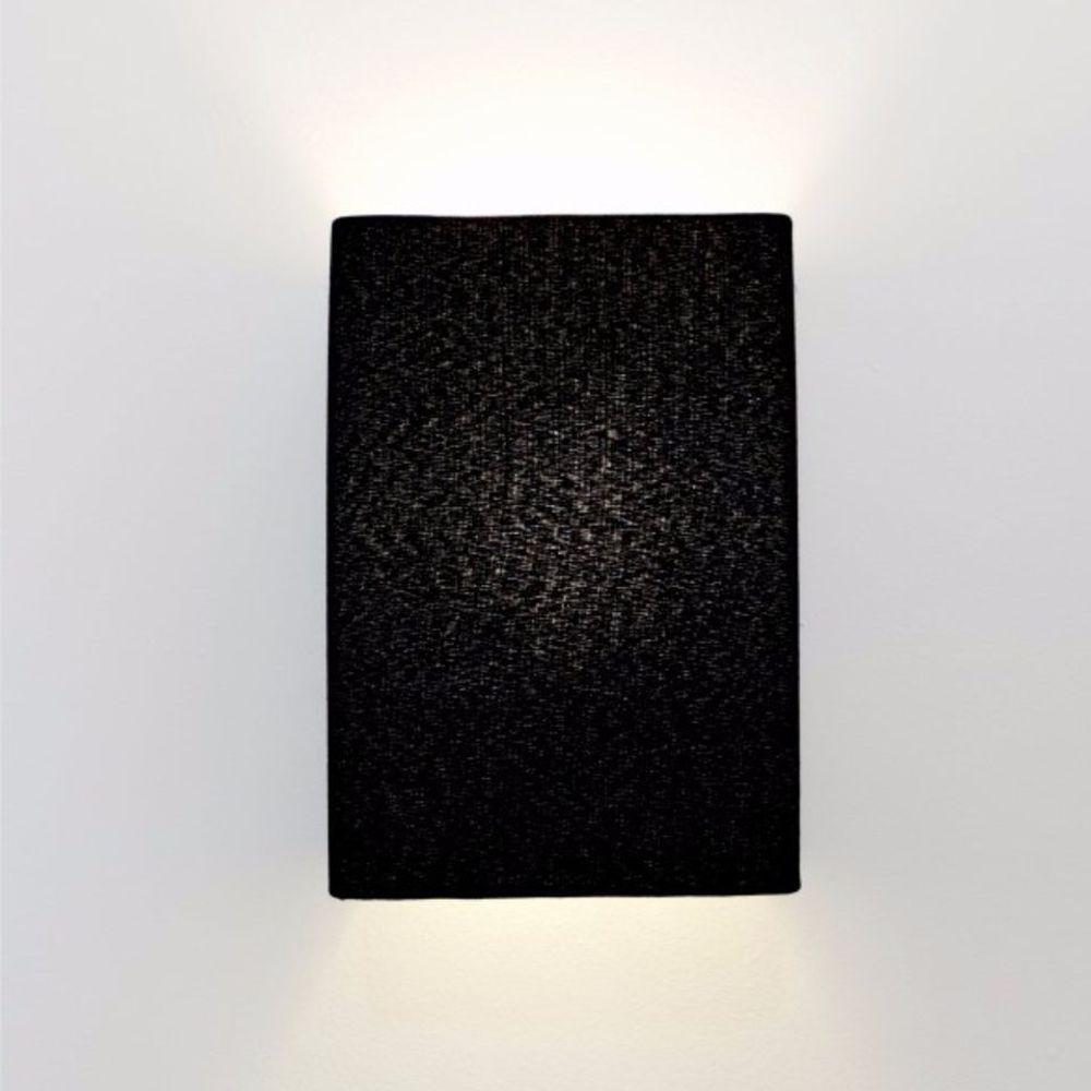 Arandela Retangular Retro Vivare Md-2002 Cúpula Em Tecido 25-16x10cm - Bivolt Preto 127-220v - 3