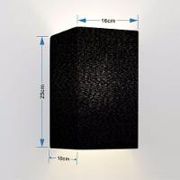 Arandela Retangular Retro Vivare Md-2002 Cúpula Em Tecido 25-16x10cm - Bivolt Preto 127-220v - 2