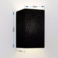 Arandela Retangular Retro Vivare Md-2002 Cúpula Em Tecido 25-16x10cm - Bivolt Preto 127-220v - 5