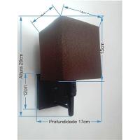 Arandela Quadrada Vivare Md-2019 Base Preto Com Interruptor Cúpula Em Tecido - Bivolt Preto-café 127-220v - 2