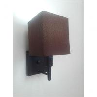 Arandela Quadrada Vivare Md-2019 Base Preto Com Interruptor Cúpula Em Tecido - Bivolt Preto-café 127-220v