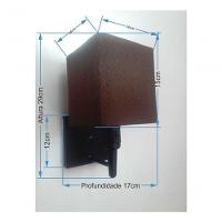 Arandela Quadrada Vivare Md-2019 Base Preto Com Interruptor Cúpula Em Tecido - Bivolt Preto-café 127-220v - 5