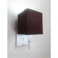 Arandela Quadrada Vivare Md-2019 Base Branco Com Interruptor Cúpula Em Tecido - Bivolt Branco-café 127-220v - 3