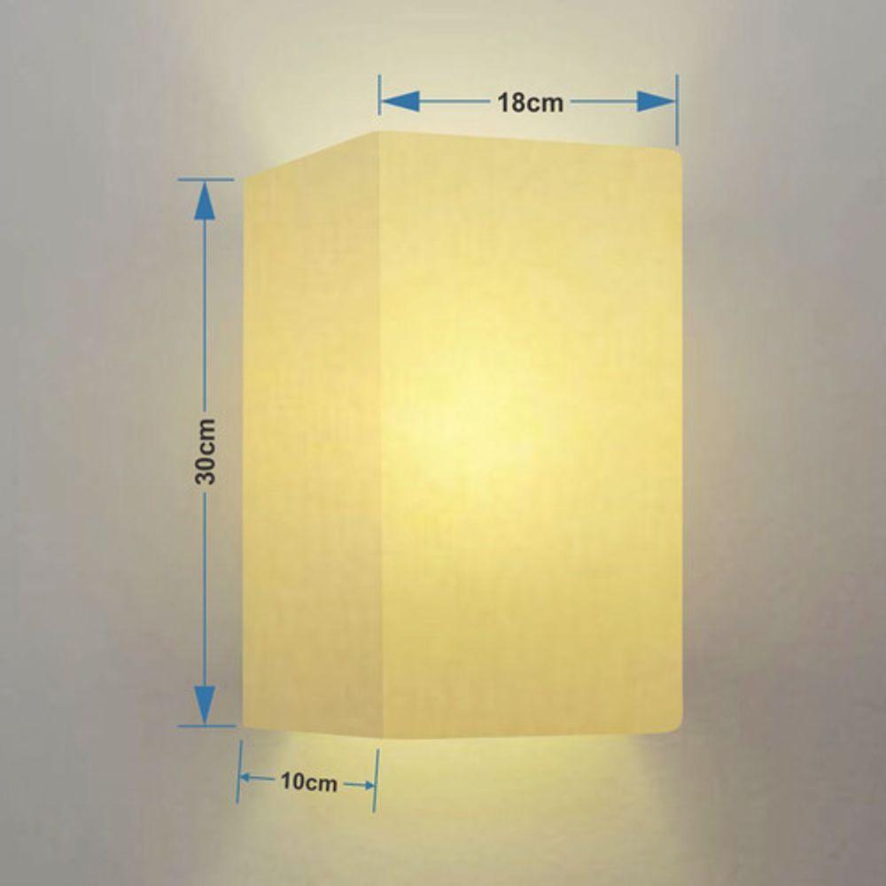 Arandela Retangular Retro Vivare Md-2029 Cúpula Em Tecido 18x10x30cm - Bivolt Algodão-crú 127-220v - 5