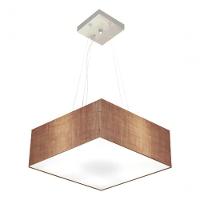 Lustre Pendente Quadrado Md-4196 Cúpula Em Tecido 15/45x45cm Palha - Bivolt - 3