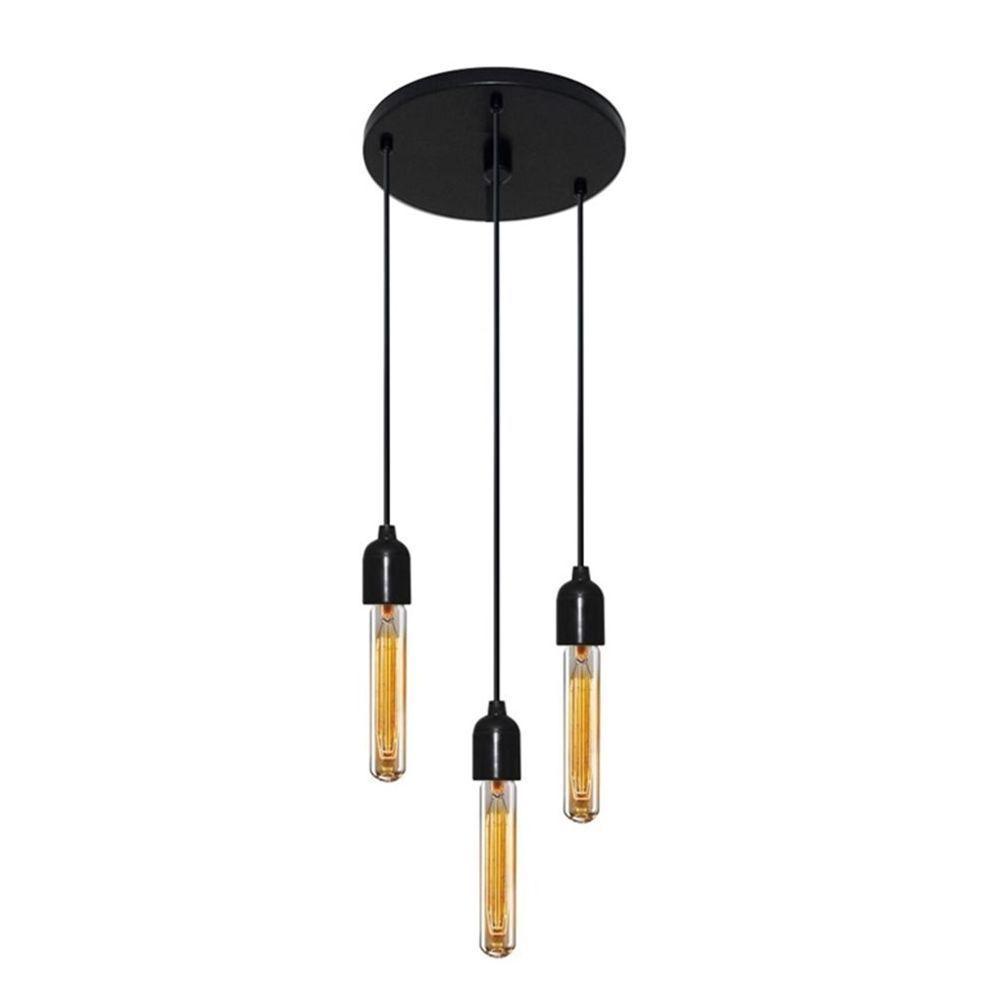 Lustre Pendente Luminária Retro Md-4162-3 Suporte Para Lâmpada / Não Inclusa - Bivolt - 1