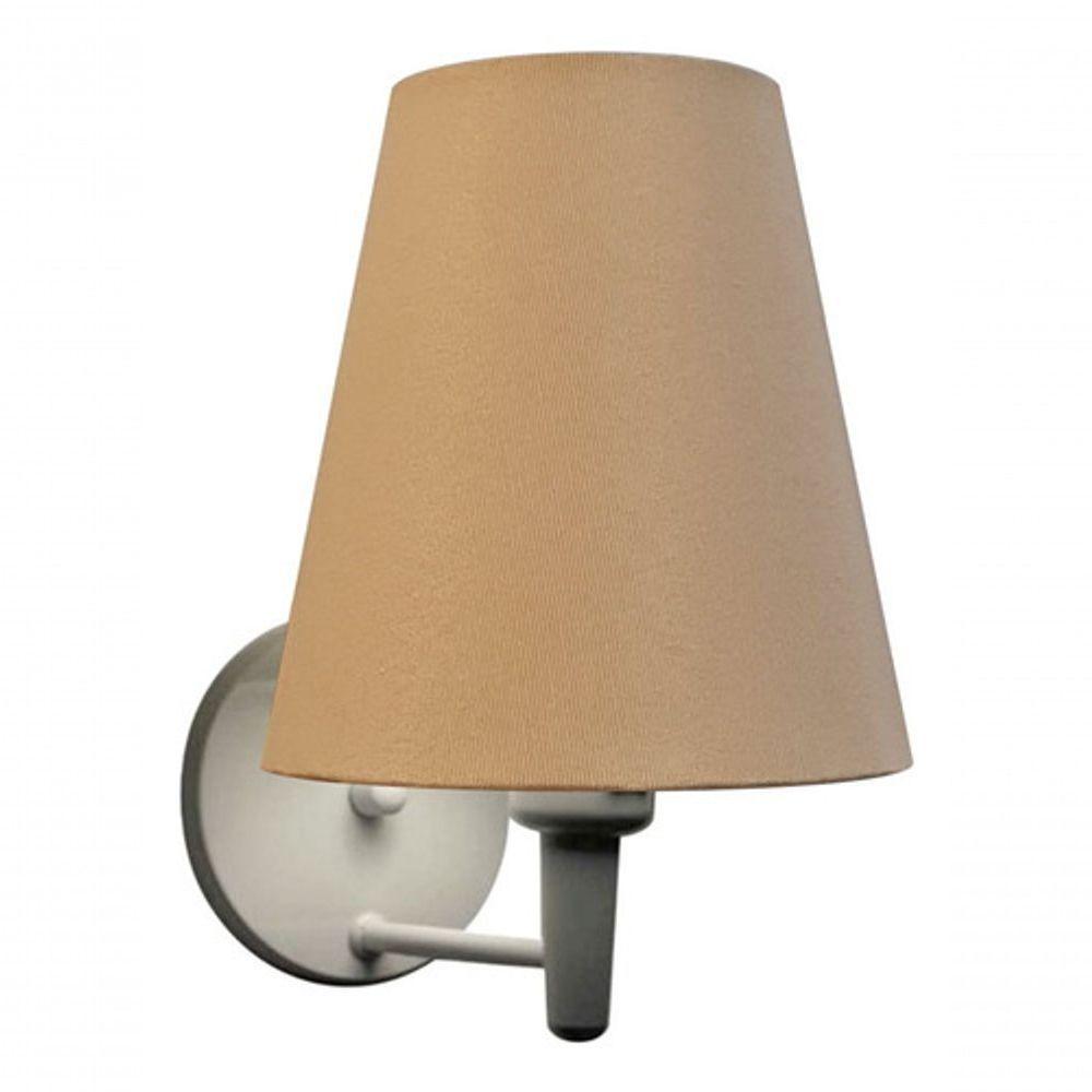 Arandela Cone Md-2007 Base Branco Cúpula Em Tecido 20-08x18cm Palha - Bivolt - 6