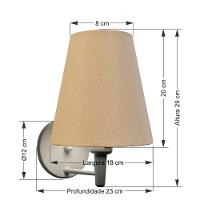 Arandela Cone Md-2007 Base Branco Cúpula Em Tecido 20-08x18cm Palha - Bivolt - 2