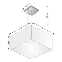 Lustre Pendente Quadrado Vivare Md-4075 Cúpula Em Tecido 30/50x50cm - Bivolt Algodão-crú 127/220v - 4