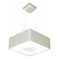 Lustre Pendente Quadrado Vivare Md-4196 Cúpula Em Tecido 15/45x45cm - Bivolt Rustico-cinza 127/220v - 3