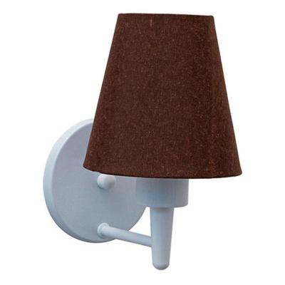 Arandela Cone Md-2004 Base Branco Cúpula Em Tecido 14-14x07cm Café - Bivolt