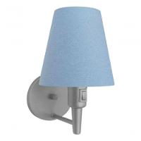 Arandela Cone Md-2013 Cinza C- Inter Liga E Desl Cúpula Em Tecido Azul Bebê - Bivolt - 3