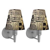 Kit-2 Arandela Cone Md-2013 Cinza C- Inter Liga E Desl Cúpula Em Tecido Ny-jornal - Bivolt - 1