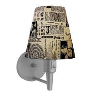 Kit-2 Arandela Cone Md-2013 Cinza C- Inter Liga E Desl Cúpula Em Tecido Ny-jornal - Bivolt - 2