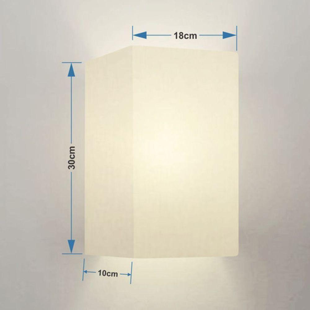 Arandela Retangular Retro Md-2029 Cúpula Em Tecido 18x10x30cm Branco - Bivolt - 6