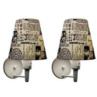 Kit-2 Arandela Cone Md-2013 Branco C- Inter Liga E Desl Cúpula Em Tecido Ny-jornal - Bivolt - 1